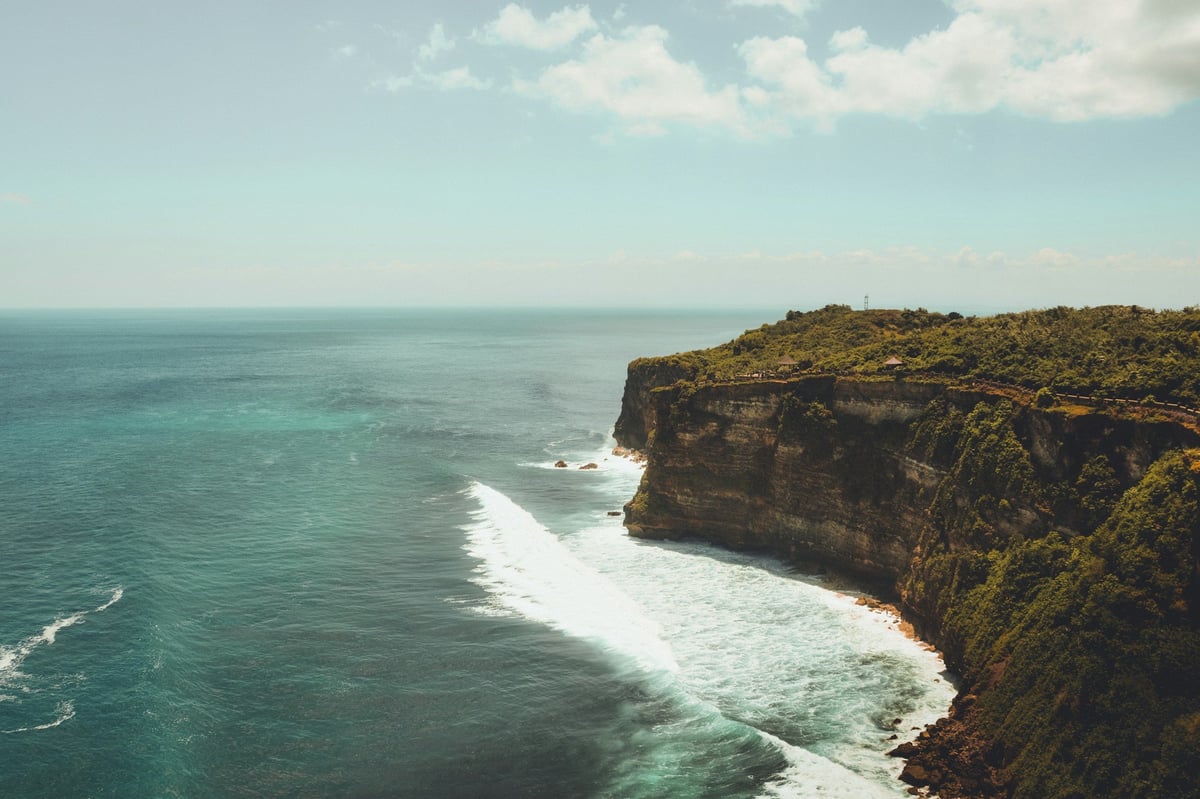 A limestone cliff above the sea in south Bali