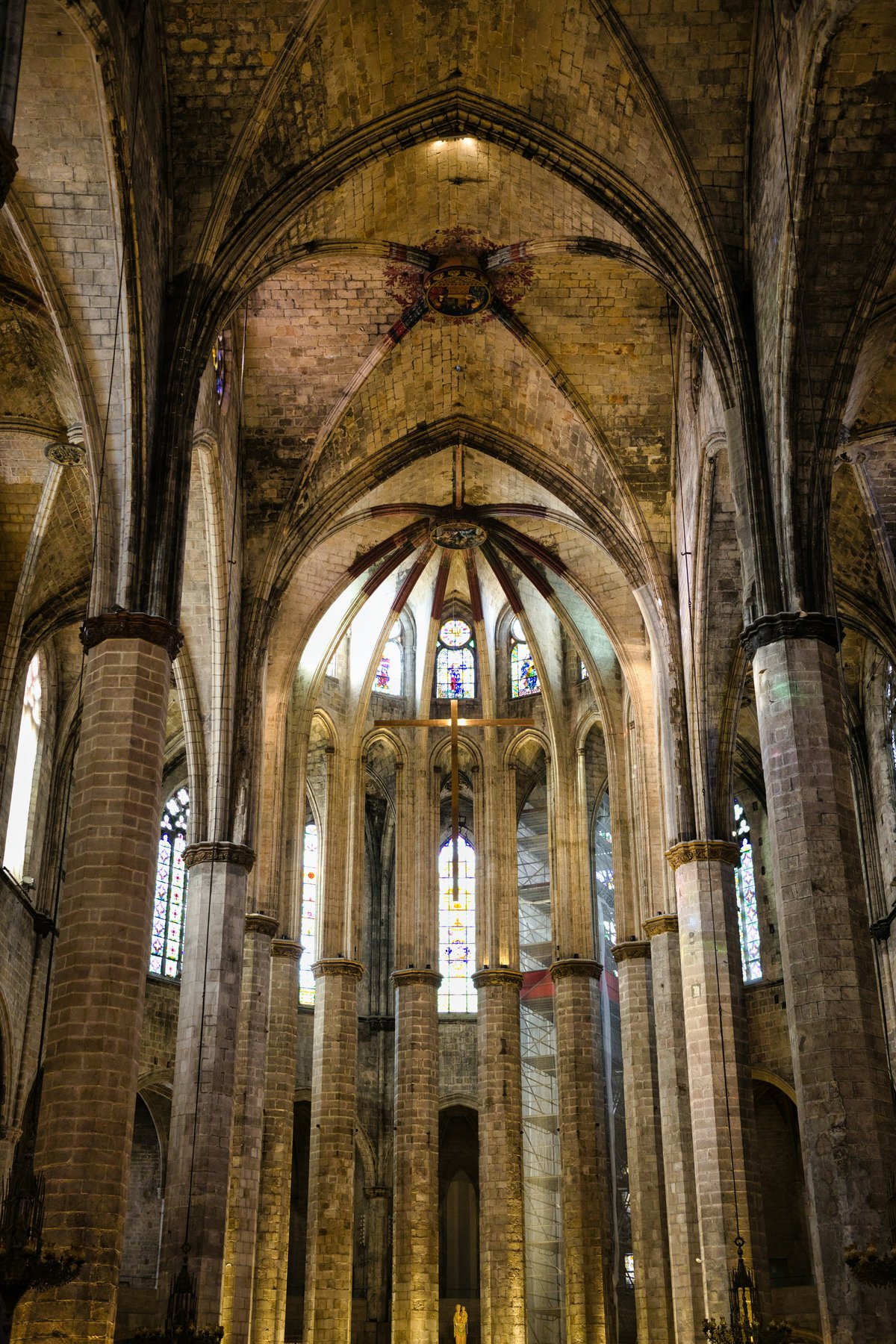 A charming El Born lane or the Passeig del Born with cafes and medieval architecture