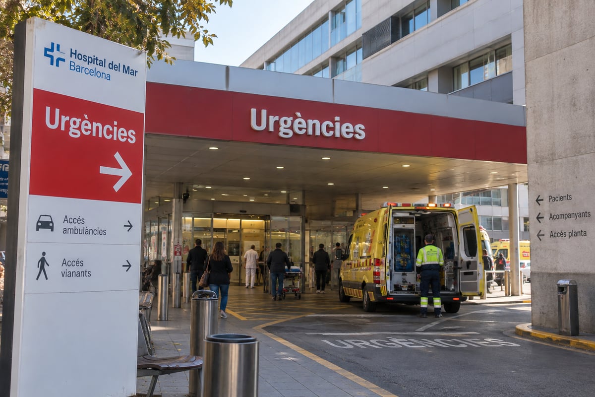 A hospital emergency department entrance in Spain