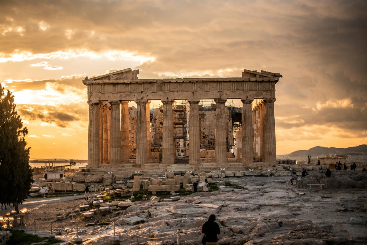 The Parthenon on the Acropolis in golden light