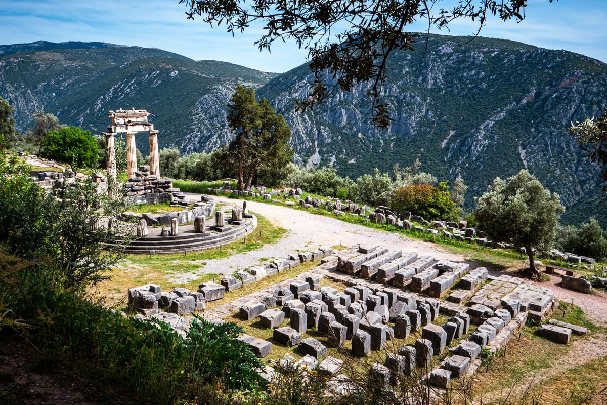 The round Tholos at the Sanctuary of Athena Pronaia at Delphi