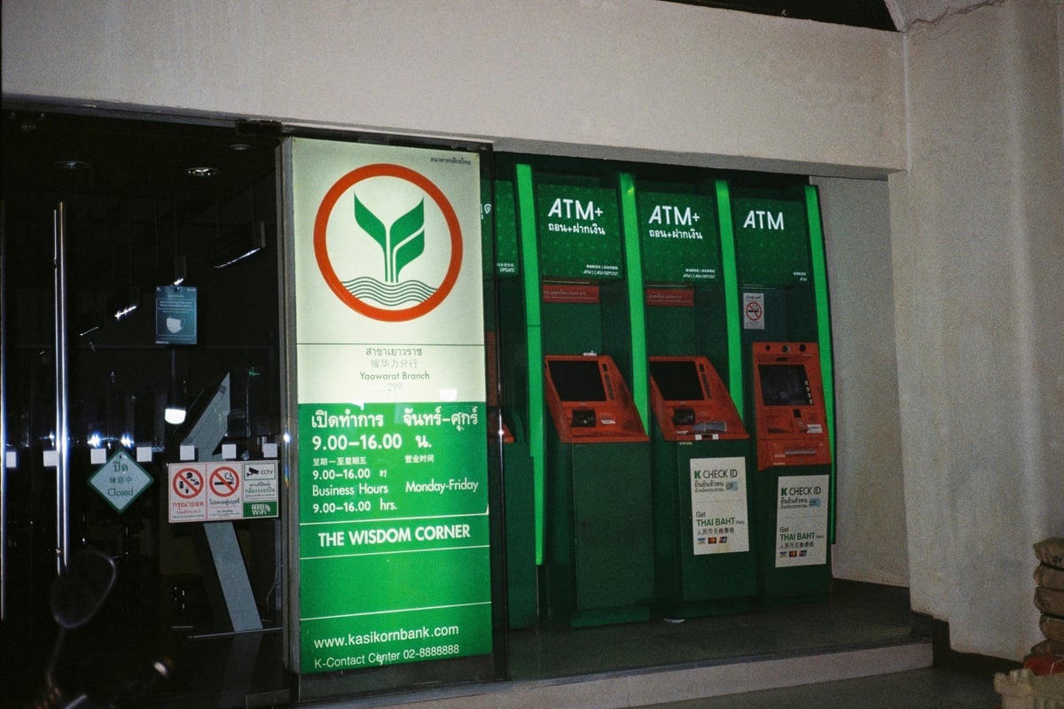 An ATM in a Thai street setting