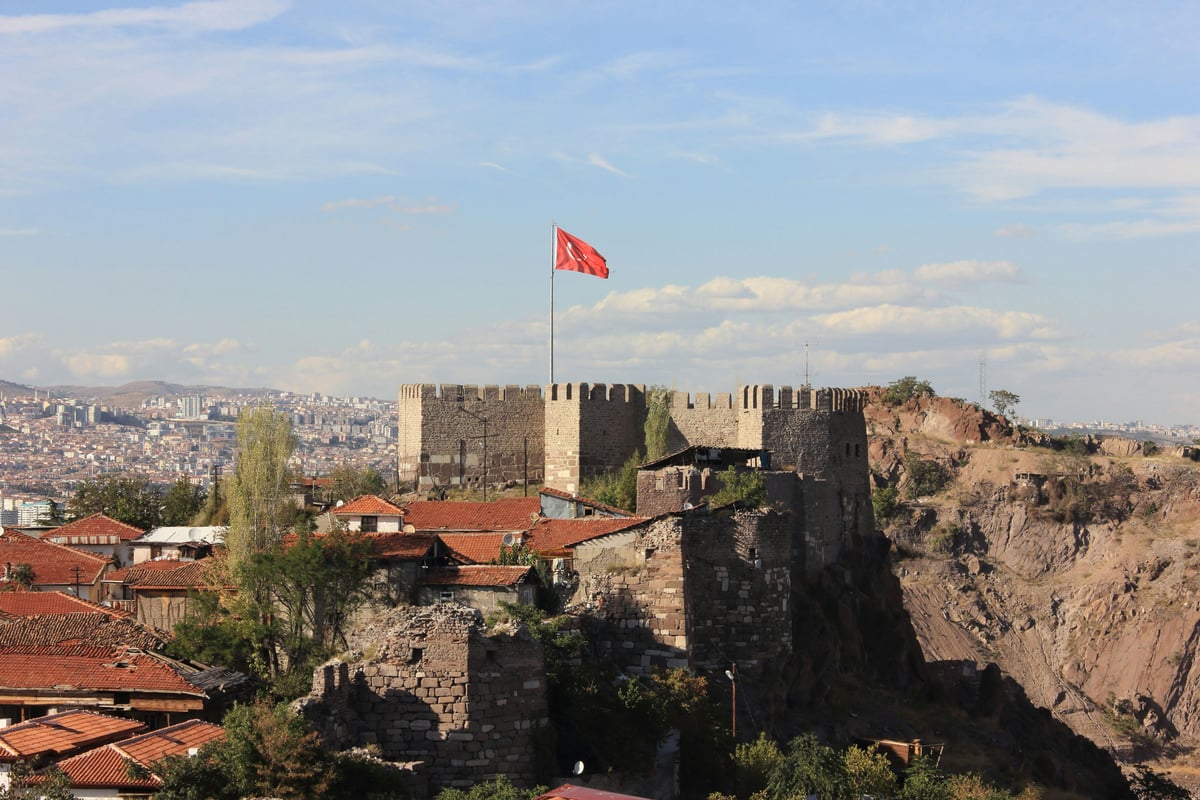 The old Ankara Castle citadel quarter with restored Ottoman houses and city views