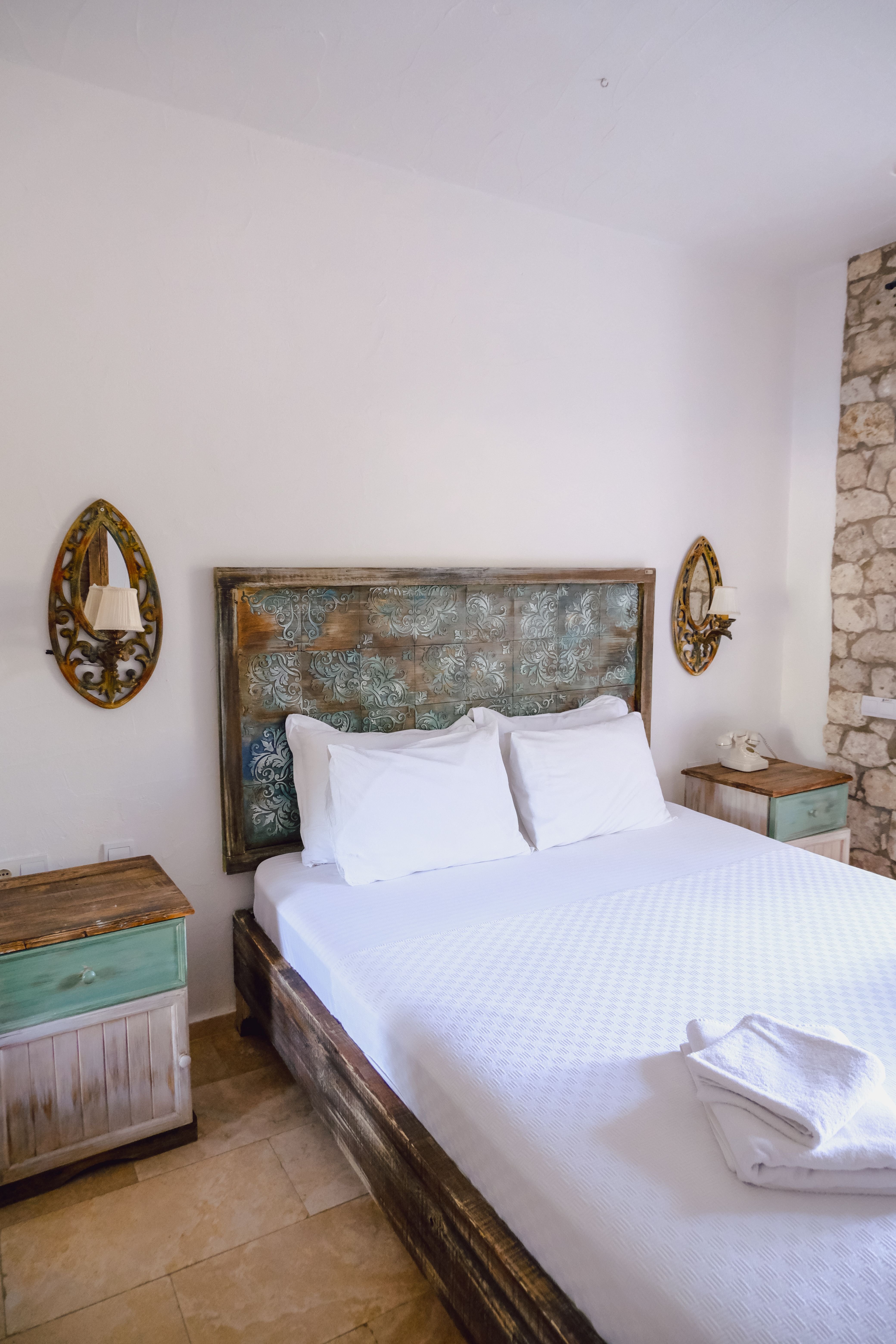 A bright 4-star hotel room or a boutique hotel interior in Barcelona