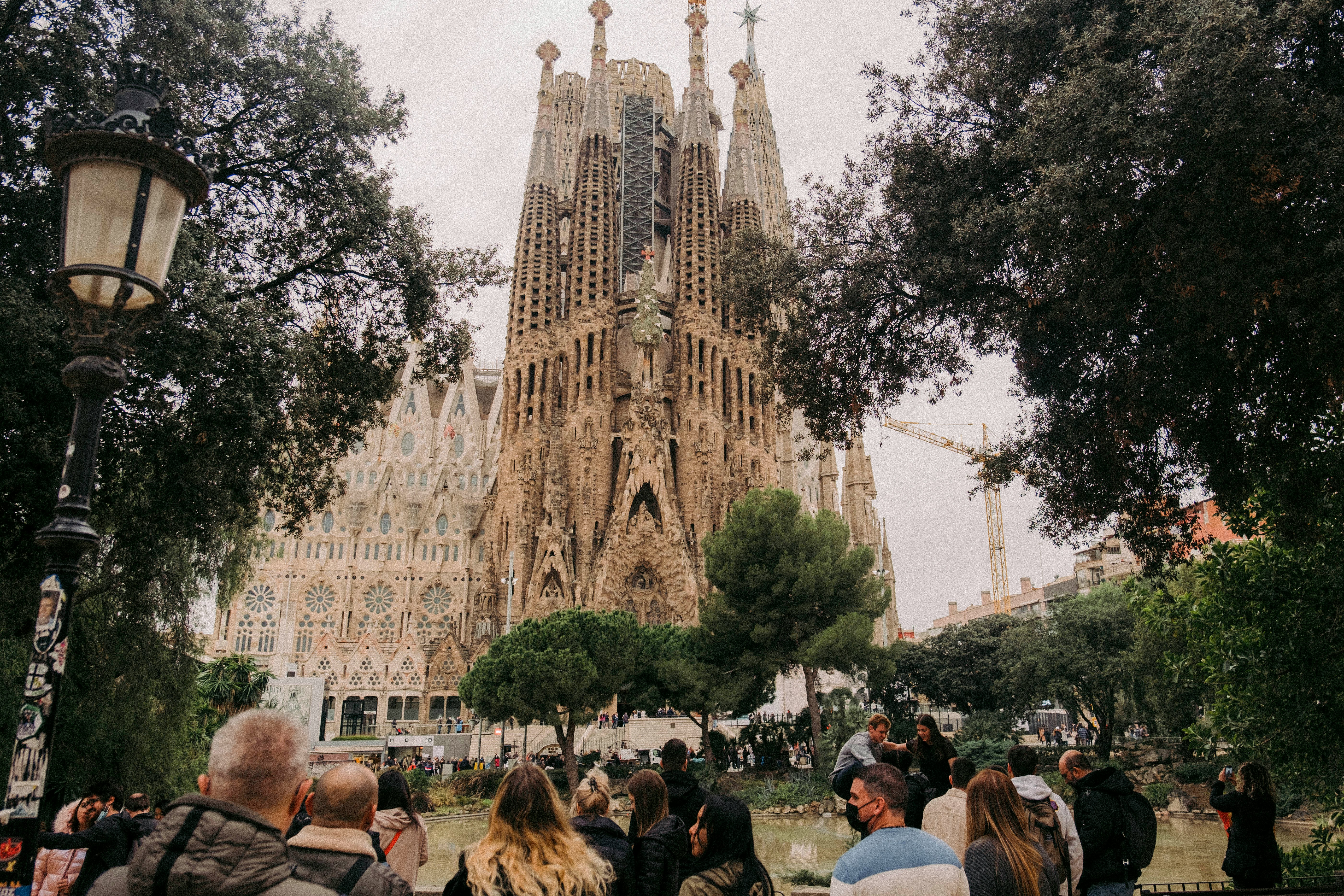 Barcelona in beautiful weather — a sunny plaza or the beach with comfortable crowds