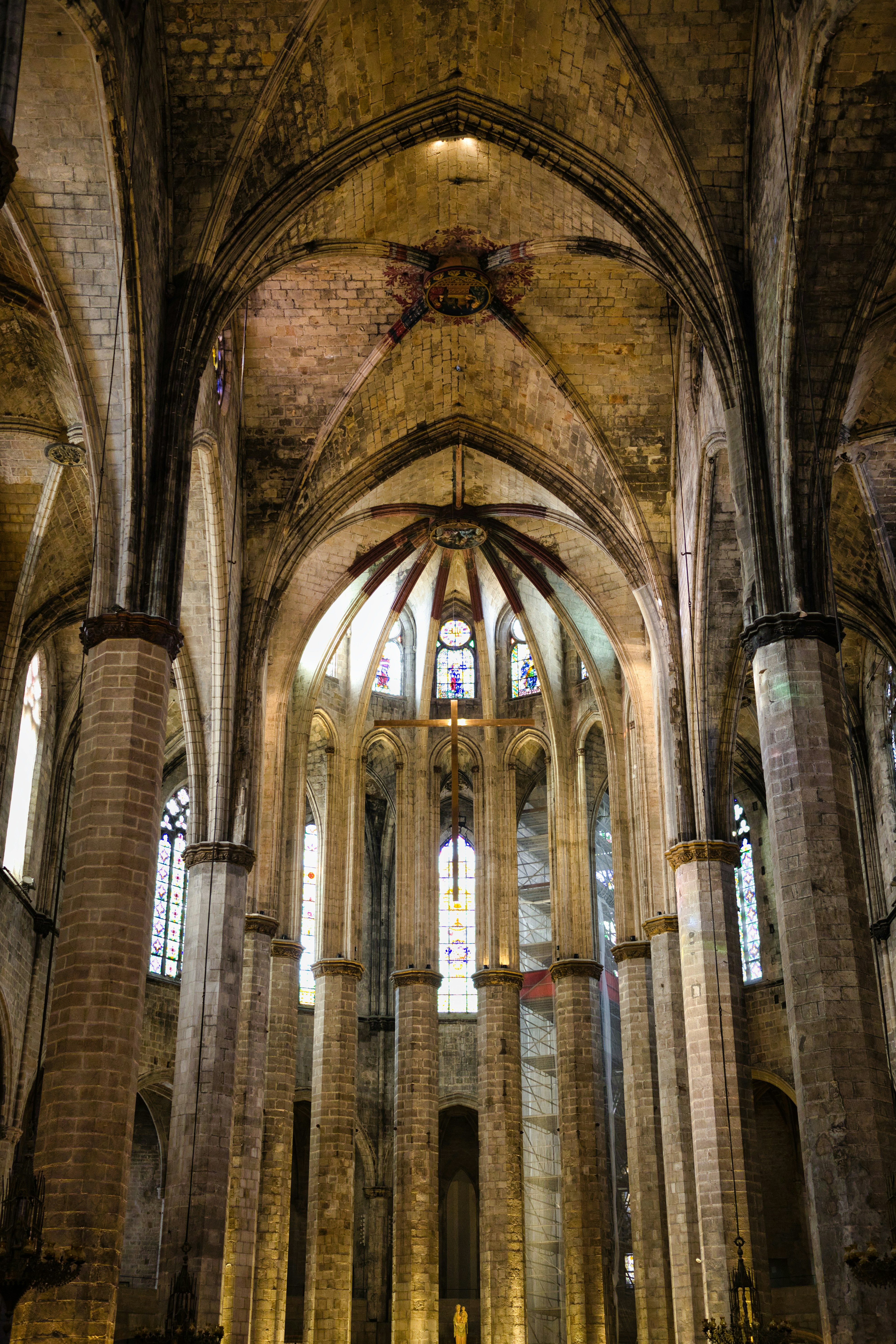 A charming El Born lane or the Passeig del Born with cafes and medieval architecture
