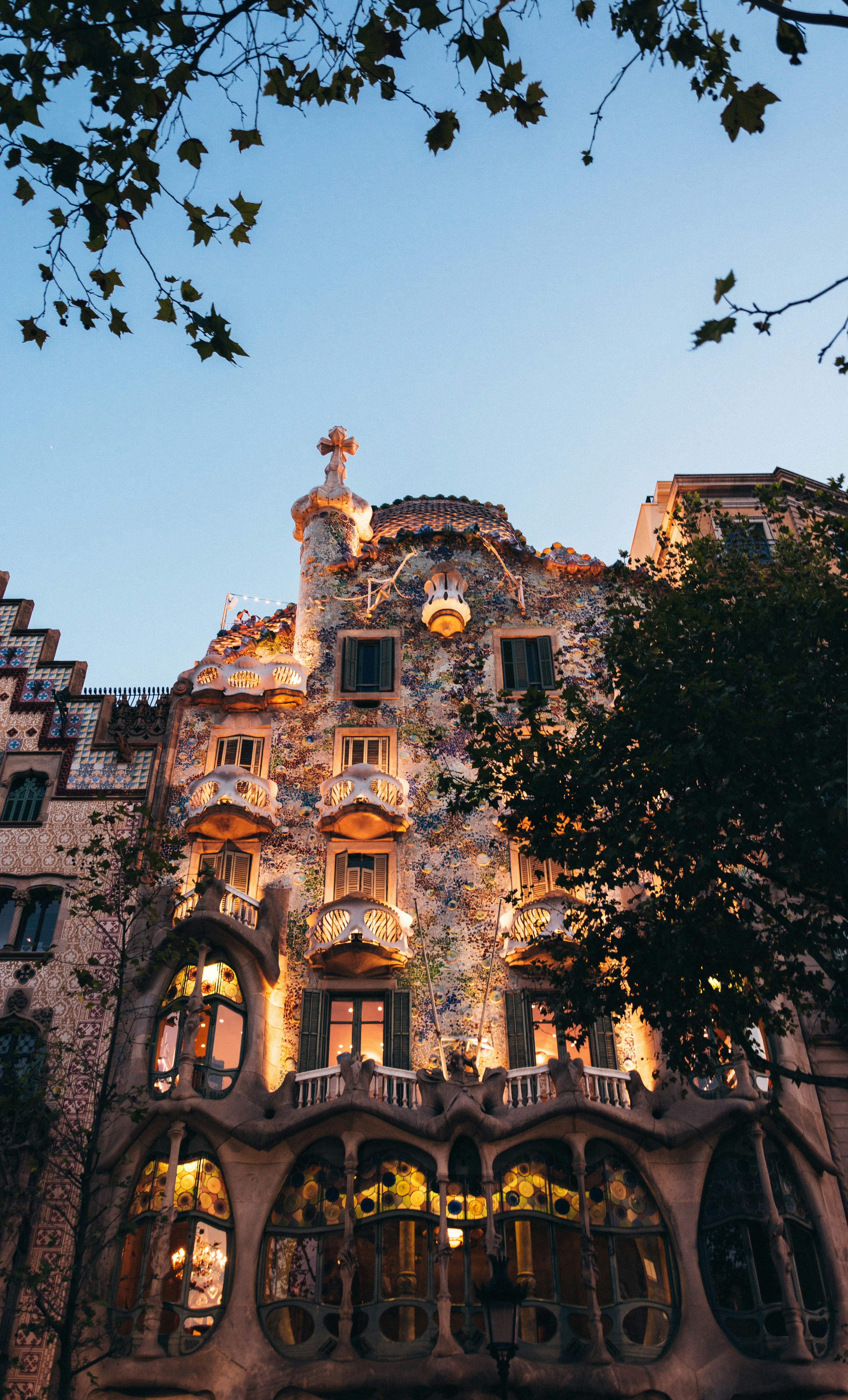 A sweeping Gaudí image — Sagrada Família towers or the Park Güell mosaic terrace