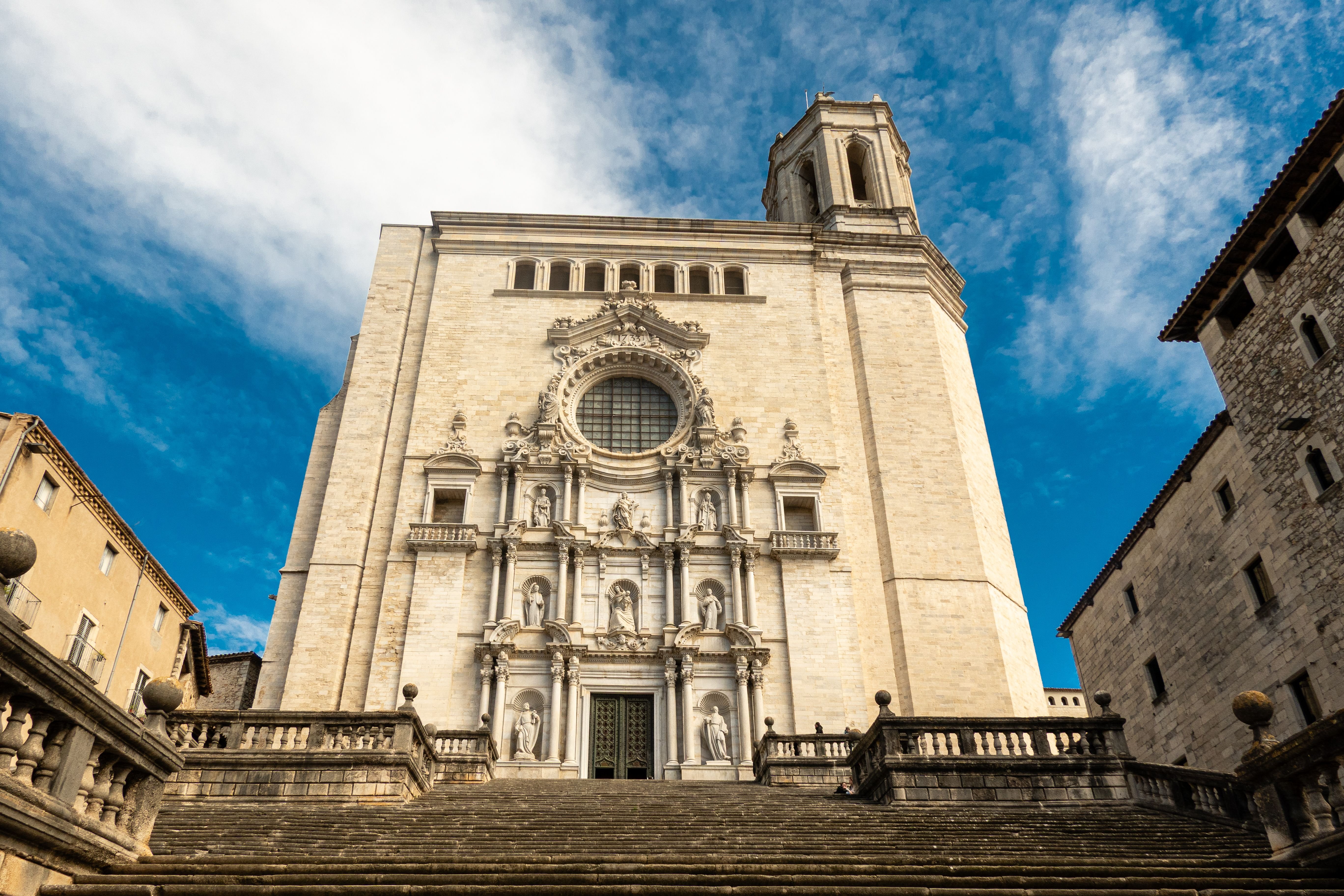 Girona's colorful houses along the Onyar river, the classic postcard view