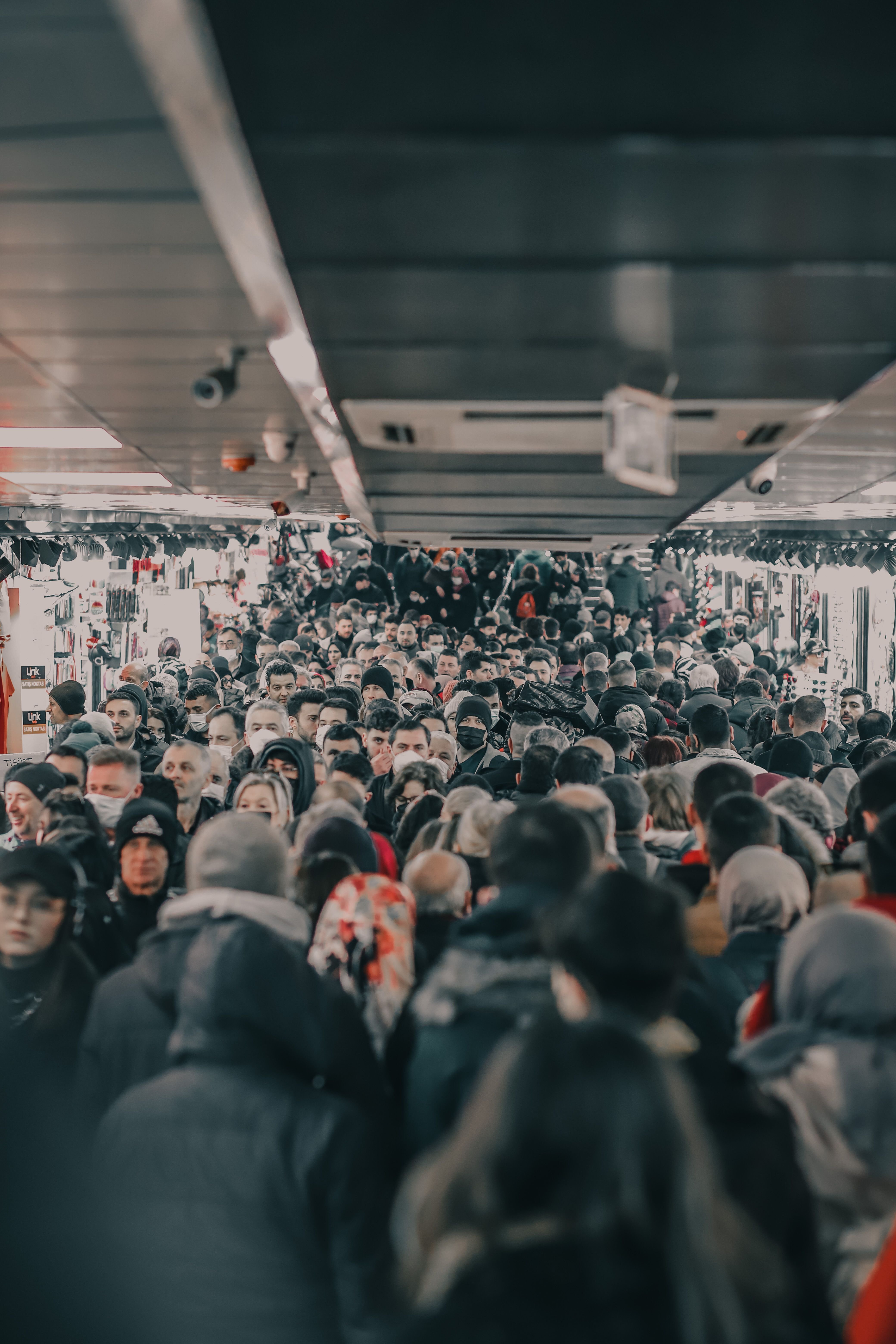 A busy Las Ramblas or metro scene suggesting crowds (where pickpocketing happens), not alarming