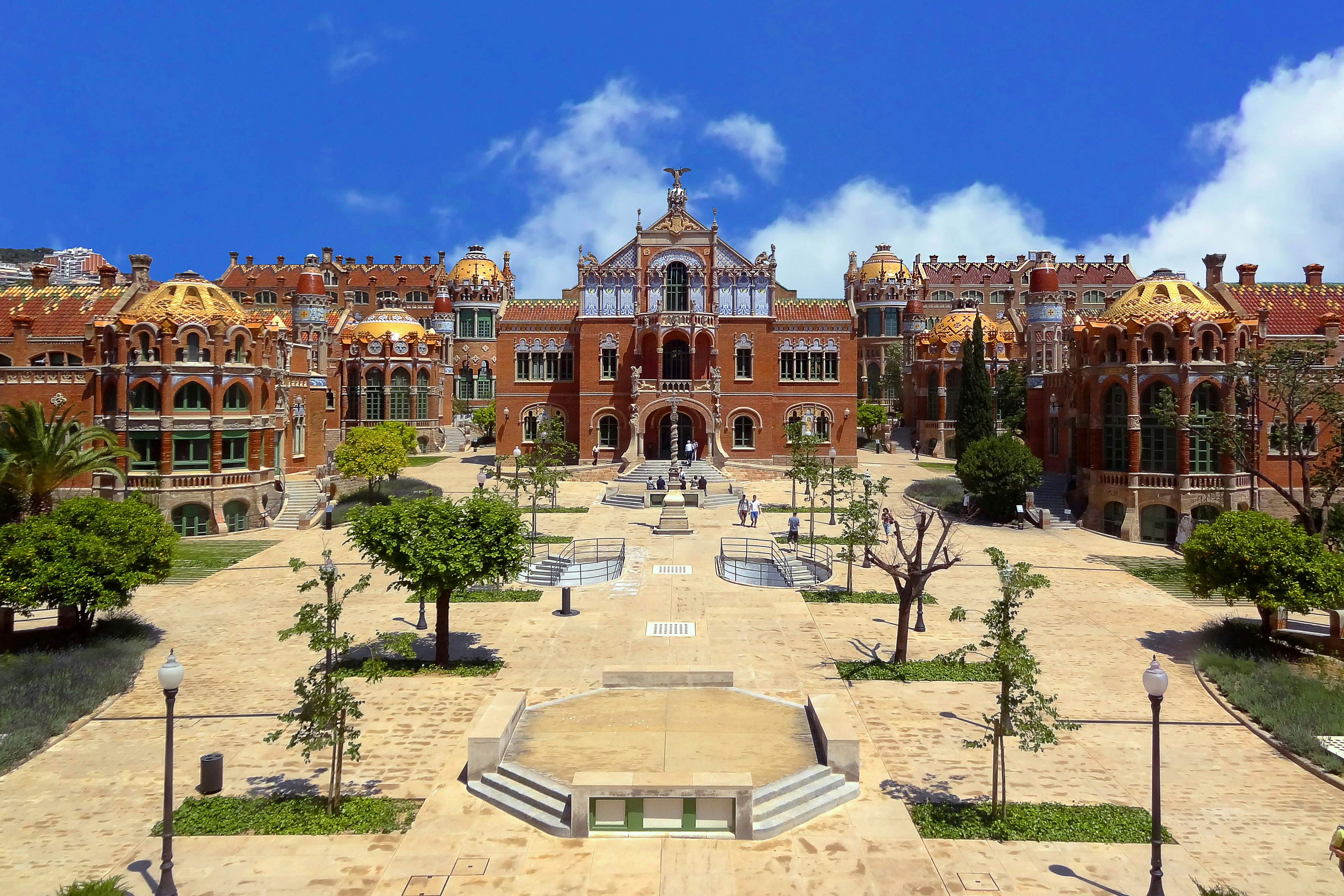 The interior of Palau de la Música Catalana or Hospital de Sant Pau — lavish Modernista detail