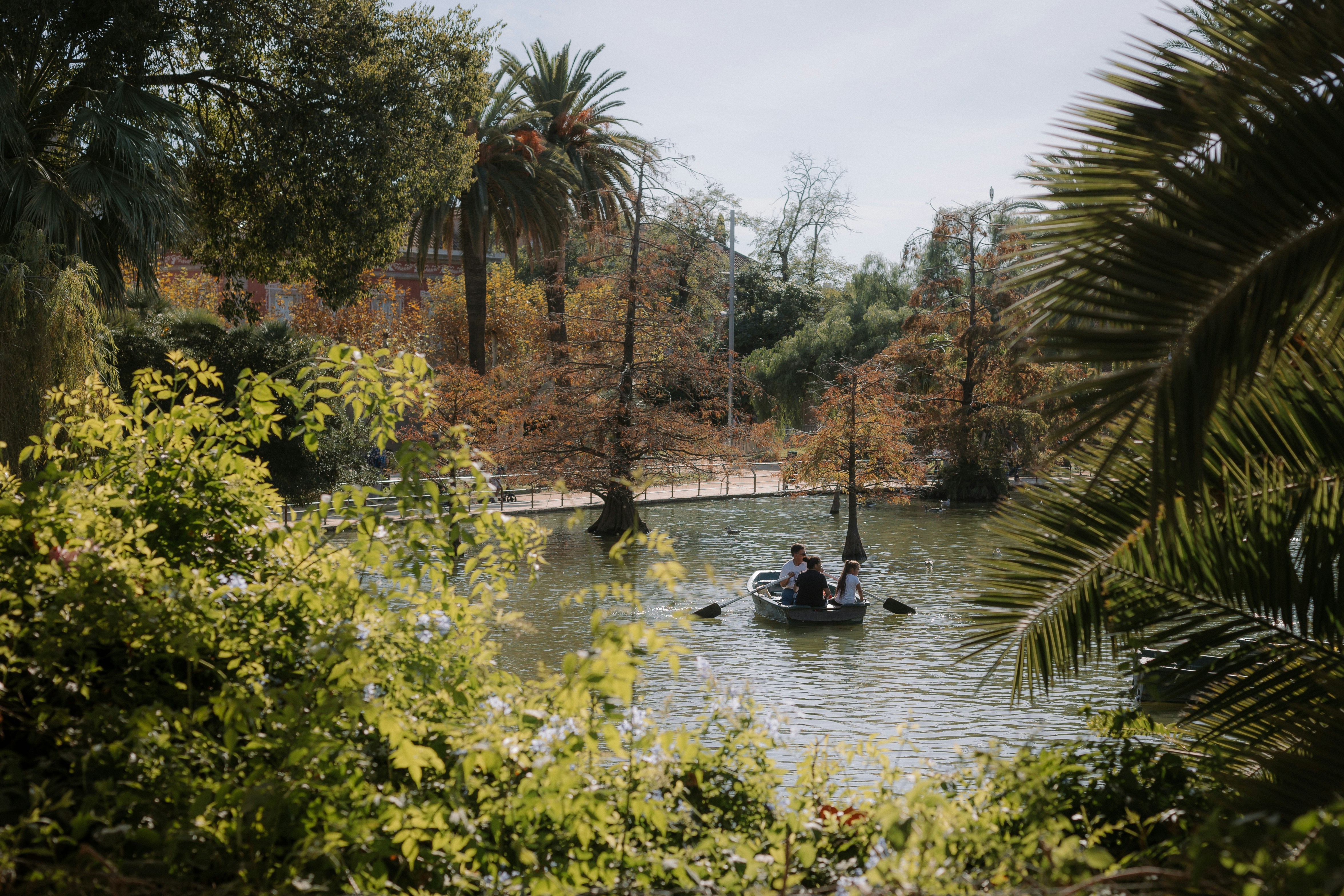 Parc de la Ciutadella — the dramatic Cascada fountain, the lake with rowboats, or leafy paths