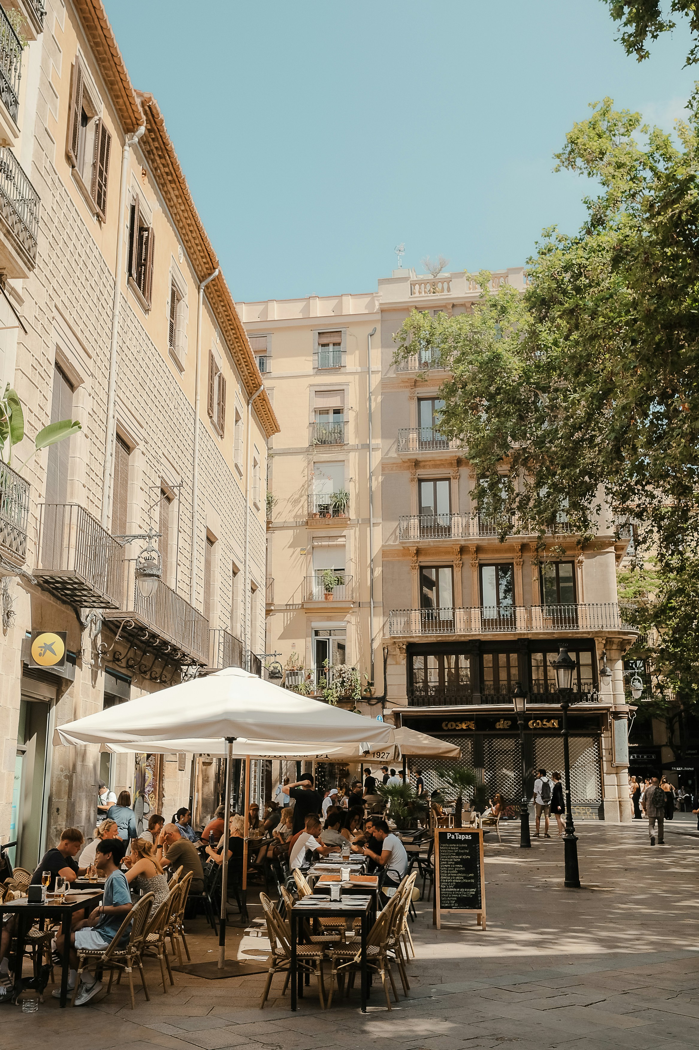An appealing Barcelona restaurant or tapas spread, warm and inviting