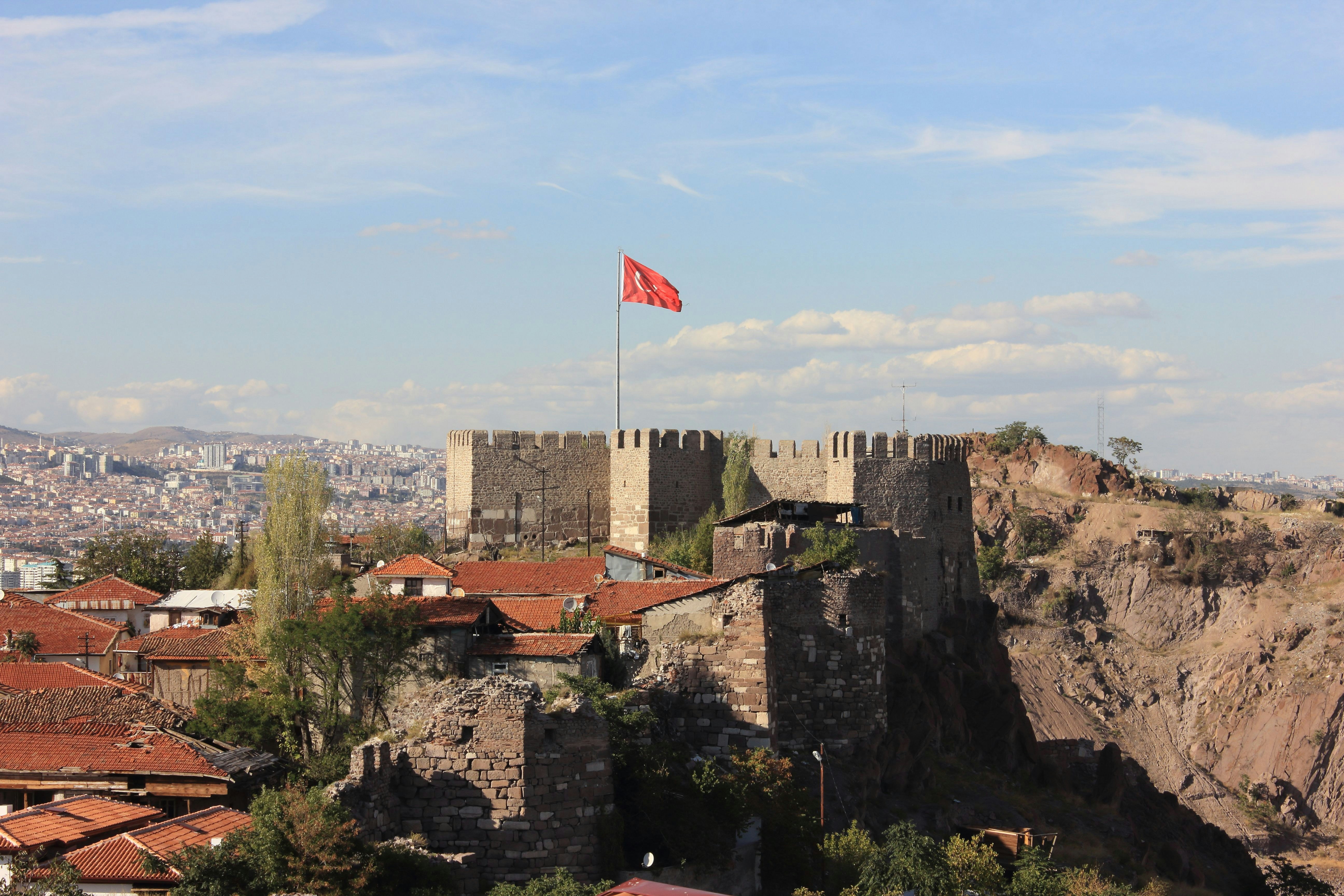 The old Ankara Castle citadel quarter with restored Ottoman houses and city views