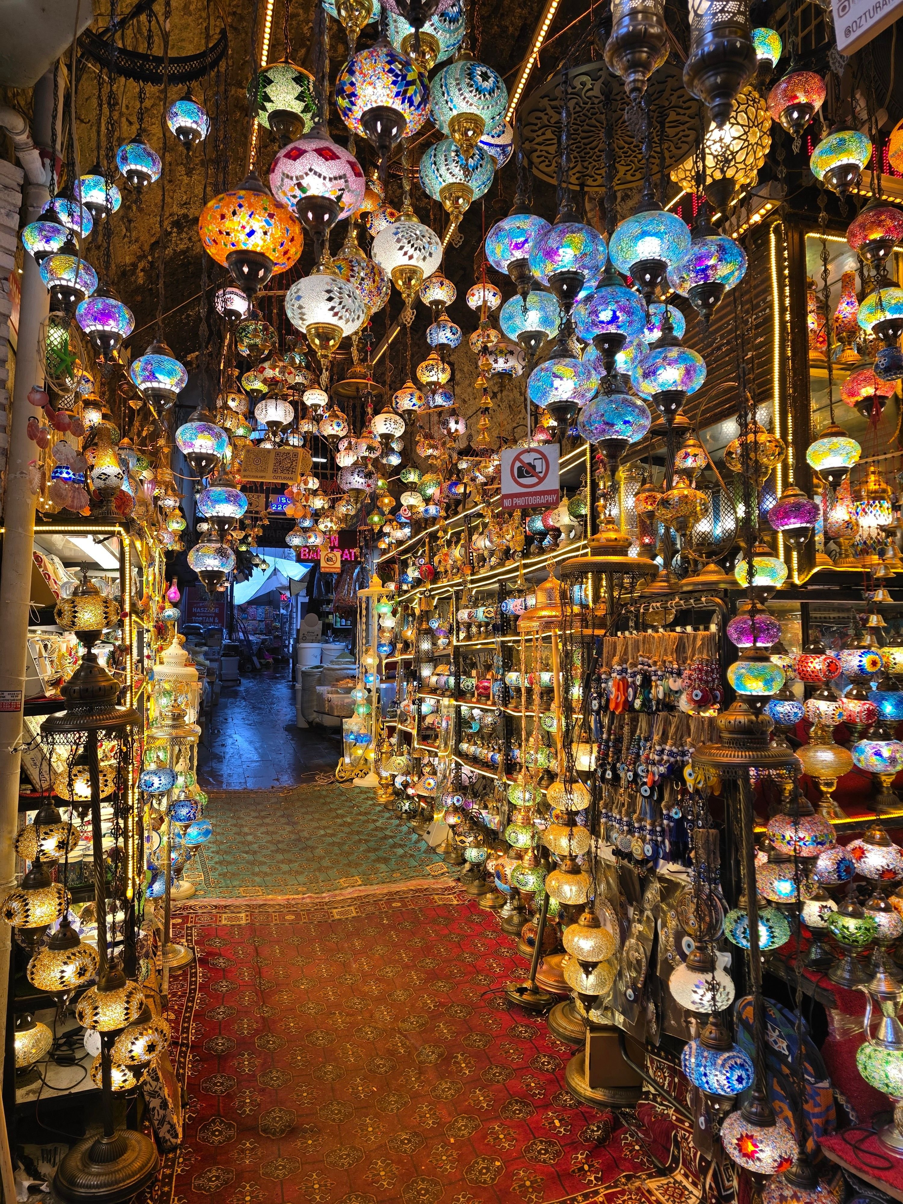 Colorful mounds of spices and Turkish delight at a Spice Bazaar stall